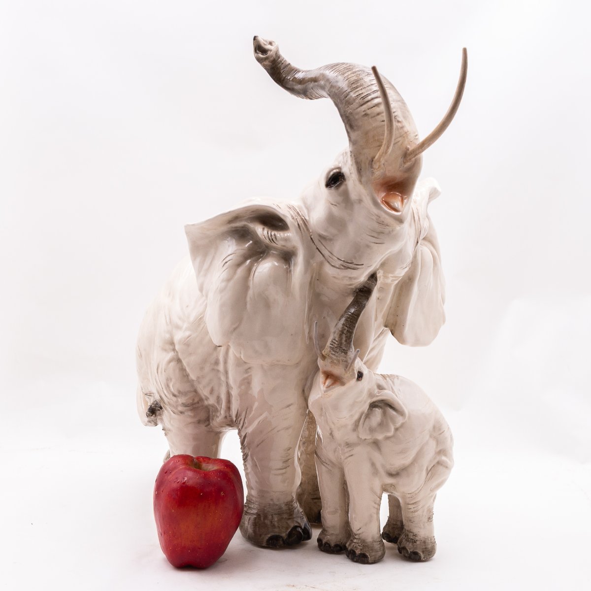 Bruno Tornati For Cacciapuoti, Majolica Terracotta Sculpture, "family Of Elephants," 1950s-photo-4