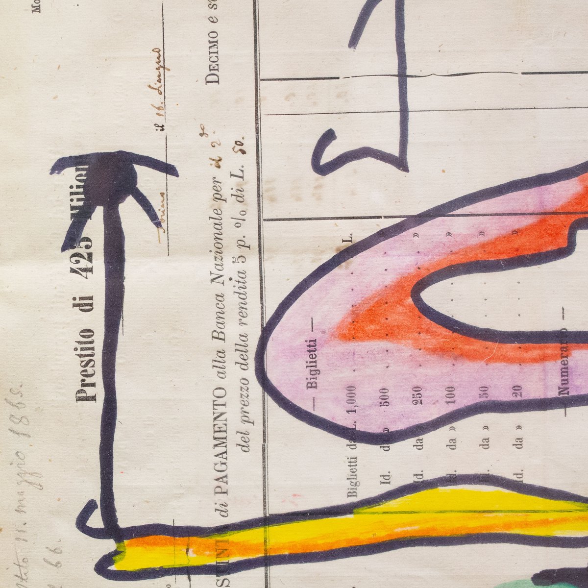 Carol Rama, "Sans titre", technique mixte sur papier, 1996-photo-3