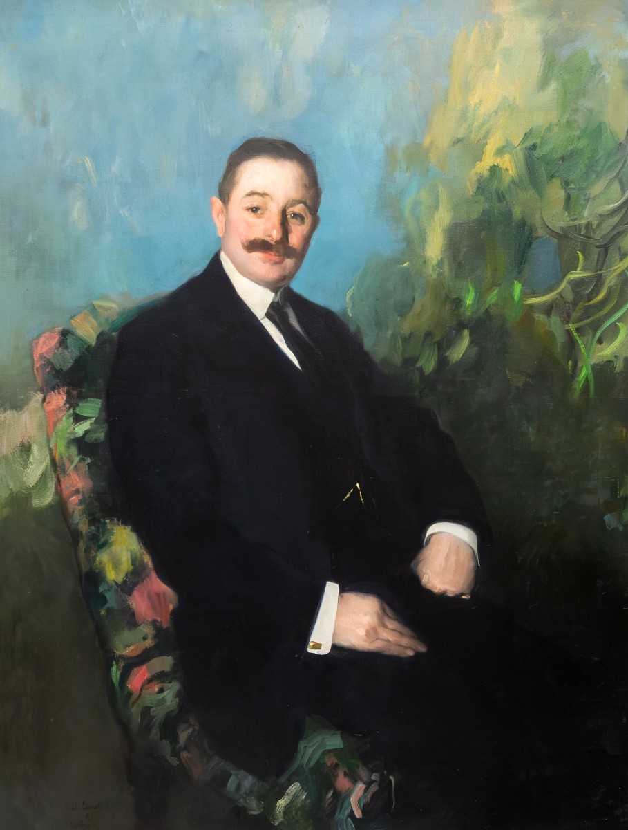 Antonio Ambrogio Alciati, “portrait Of A Gentleman,” Oil On Canvas, Signed, 1910