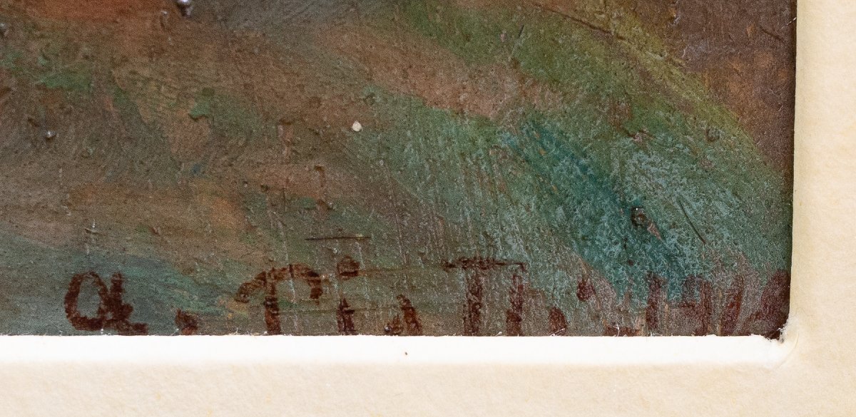 Antonio Piatti, “stabat Mater,” Oil On Cardboard, Signed, 1918-photo-2