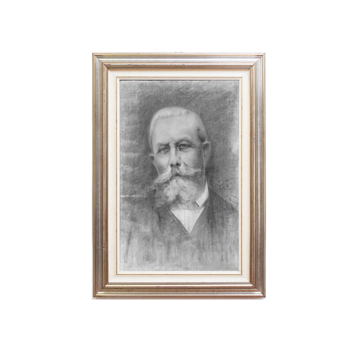 Giacomo Grosso, "self-portrait," Charcoal On Paper, Signed, Late 1920s-photo-2