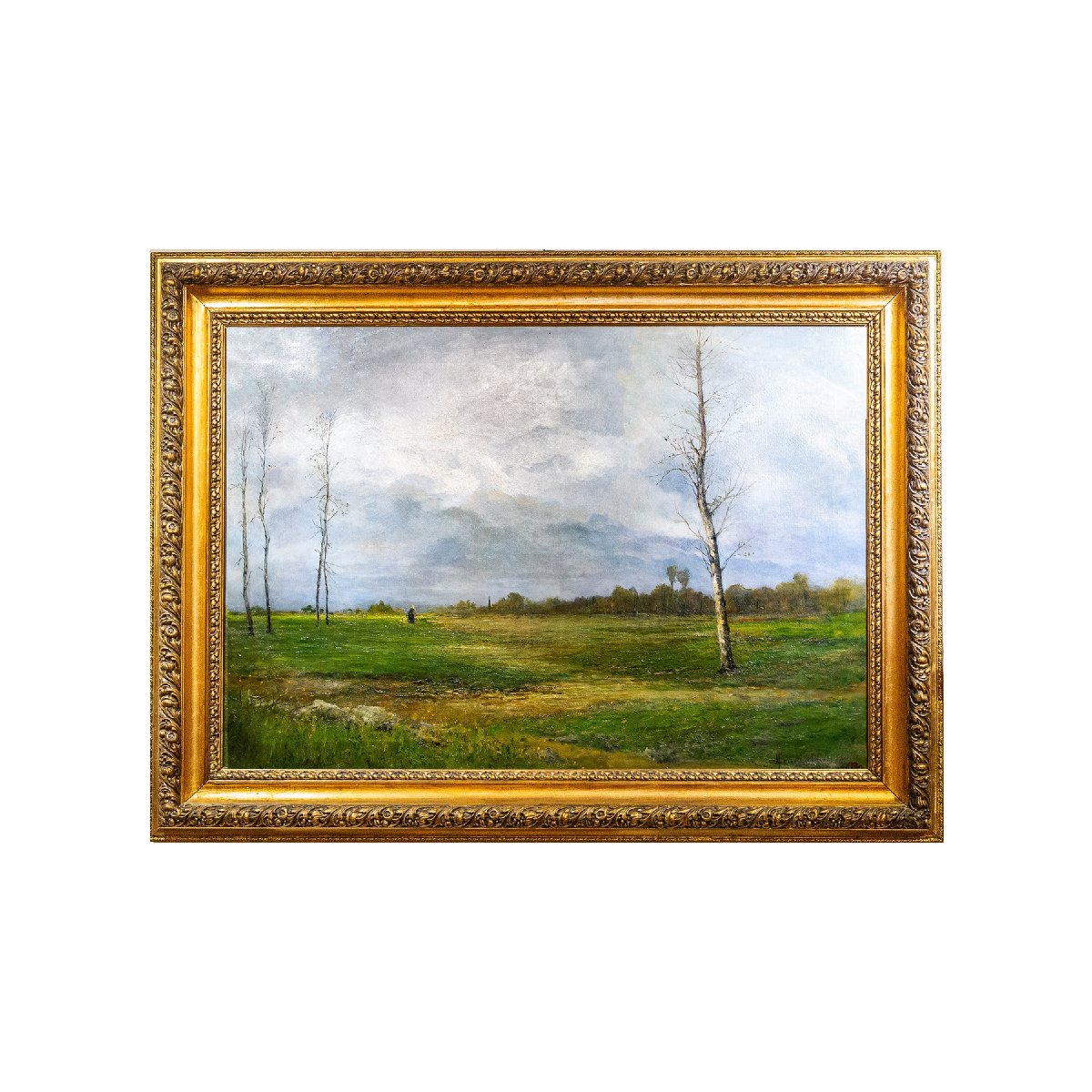 Emilia Ferrettini Rossotti, “between Lights And Clouds,” Oil On Canvas, Signed, 1897-photo-2