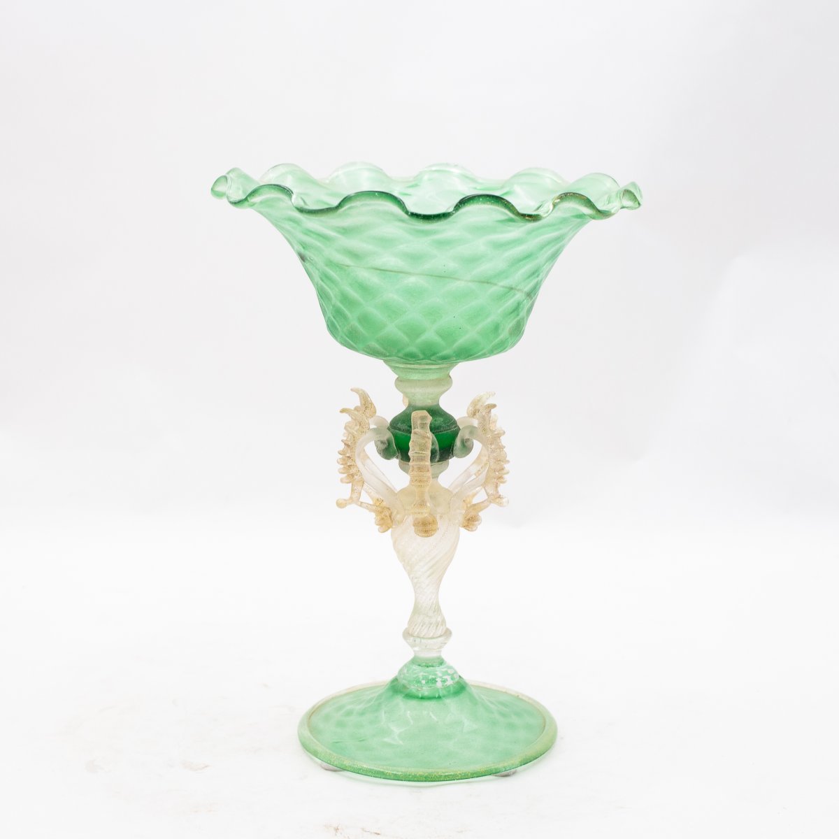 Paire de coupes en verre de Murano, époque début du 20e siècle-photo-2