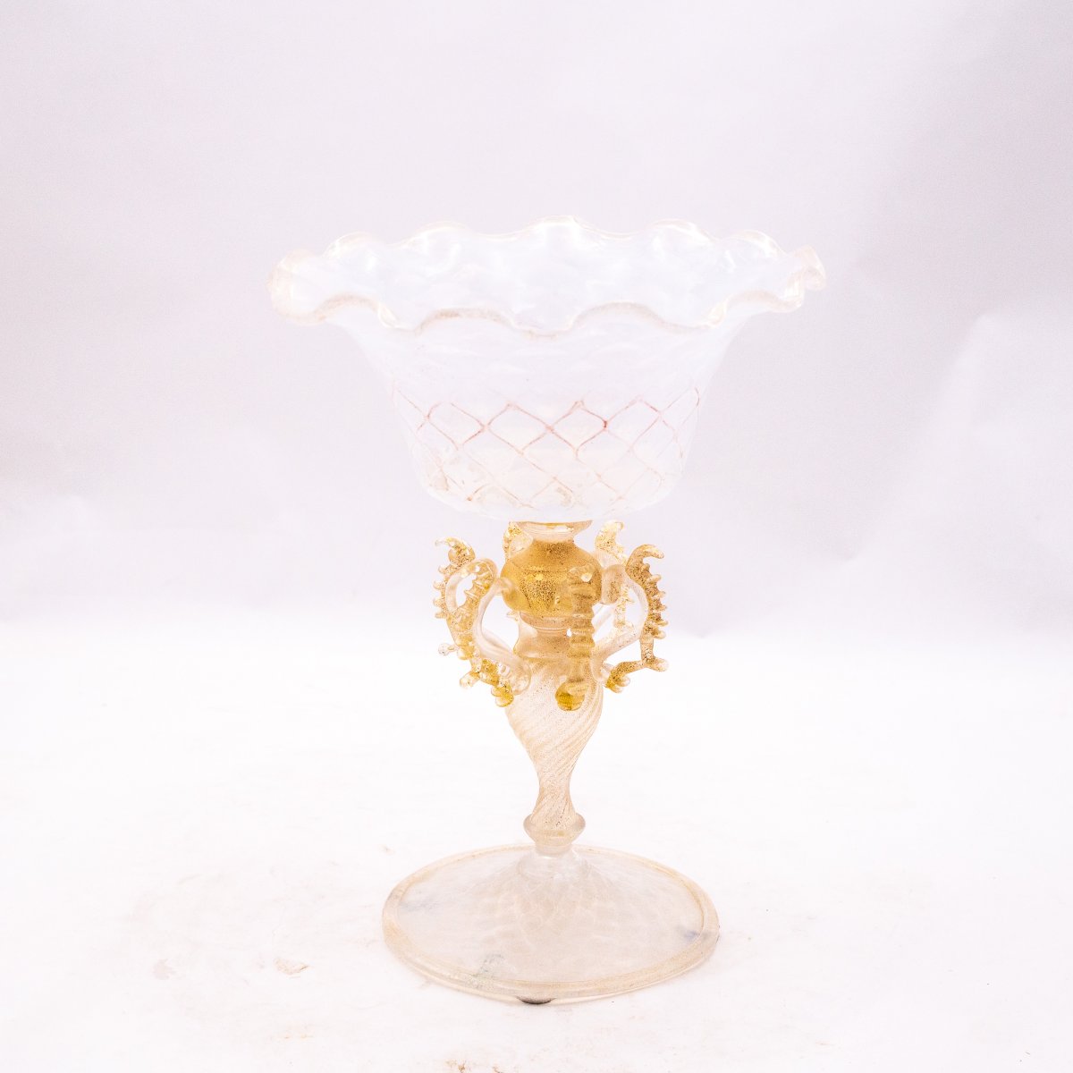 Paire de coupes en verre de Murano, époque début du 20e siècle-photo-4