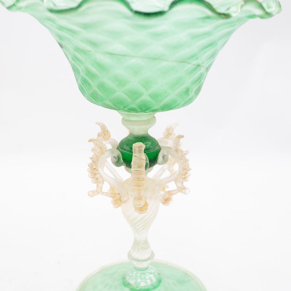 Paire de coupes en verre de Murano, époque début du 20e siècle-photo-1