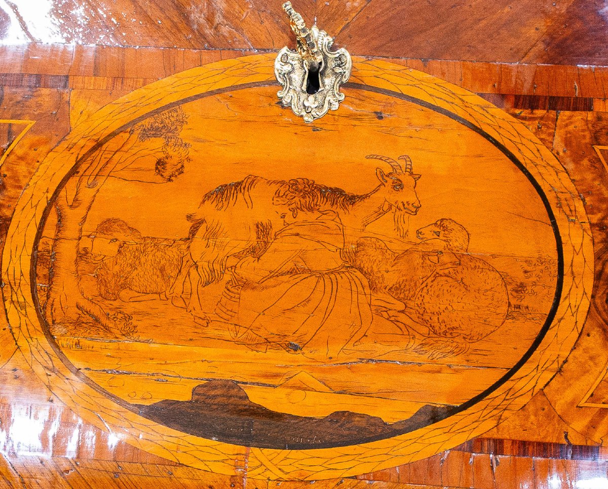 Vincenzo Bussola, en noyer, Origine Lombardie, Armoire à abattant, 1770-photo-2