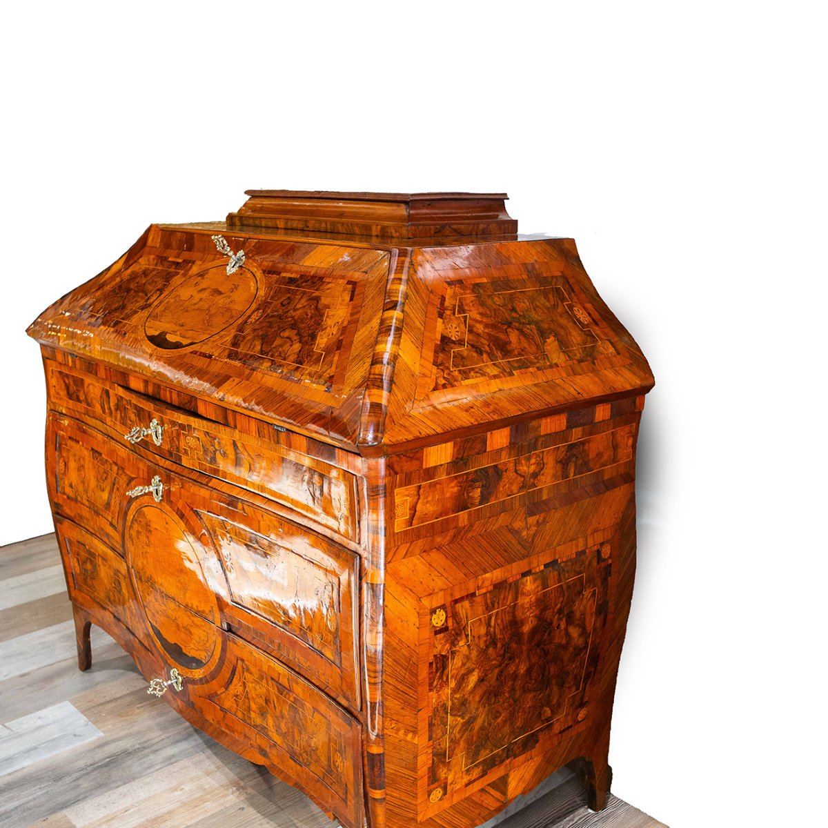 Vincenzo Bussola, en noyer, Origine Lombardie, Armoire à abattant, 1770-photo-3