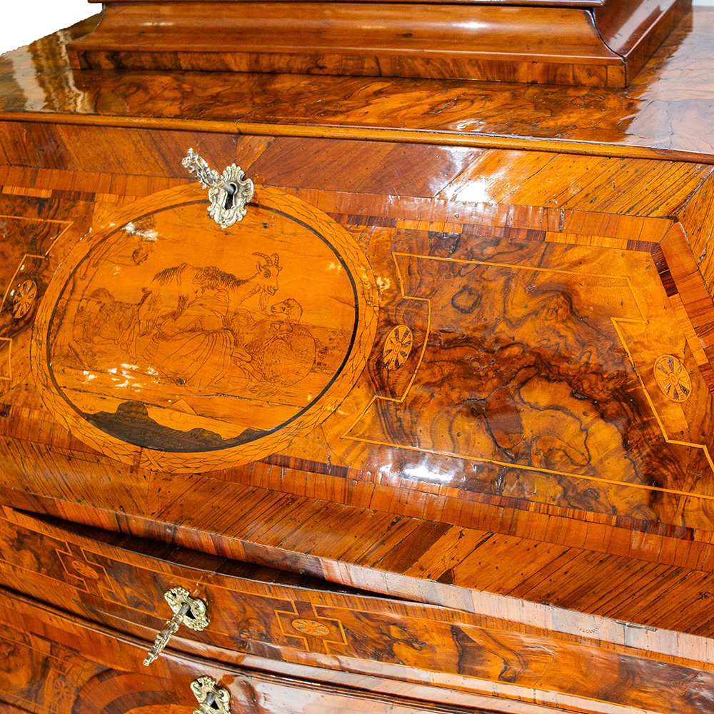 Vincenzo Bussola, en noyer, Origine Lombardie, Armoire à abattant, 1770-photo-4