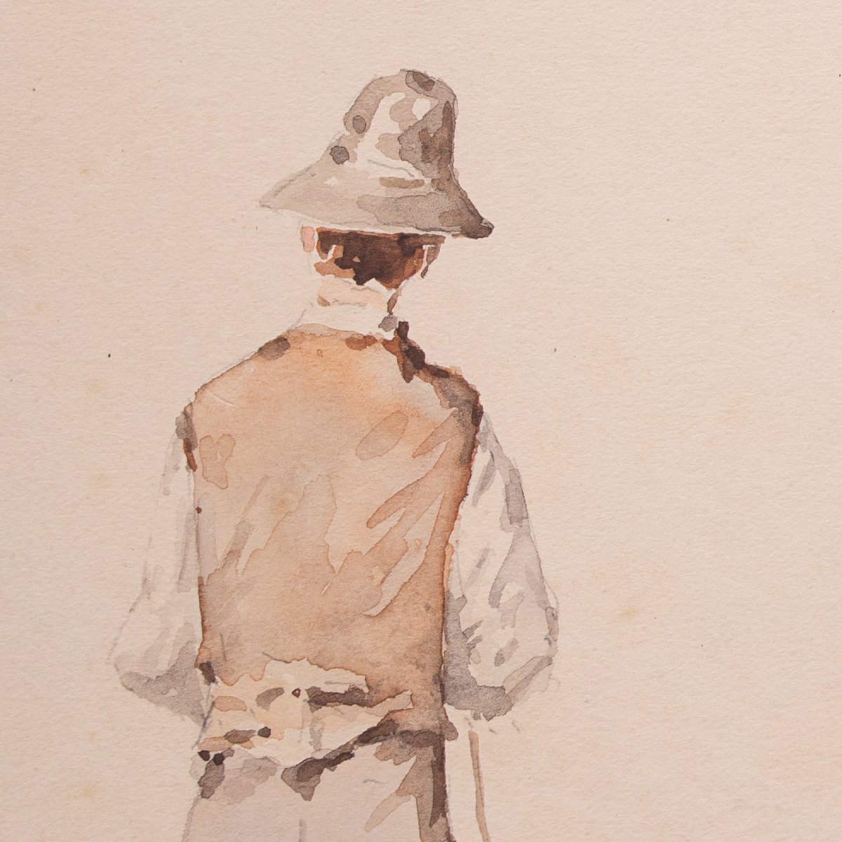 Lorenzo Delleani, “popular Figures,” Watercolor On Paper, 1.8.1899-photo-5