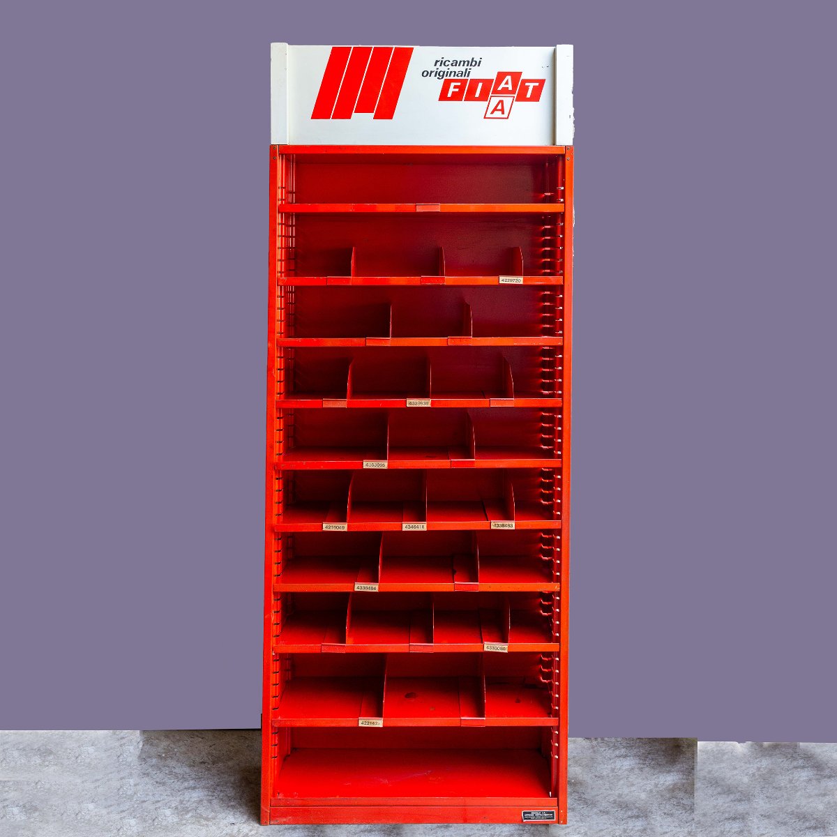 Pair Of Workshop Shelving - Fiat Original Spare Parts (1980s-'90s)-photo-2