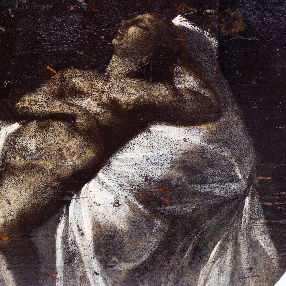 Mary Magdalene Sleeping, Oil On Panel, 17th Century Era-photo-3