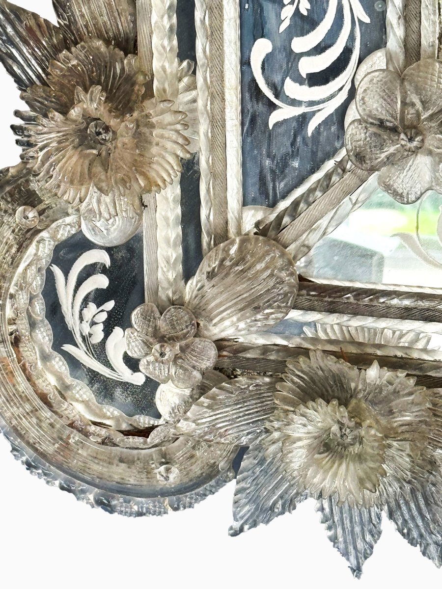 Murano Glass Mirror - First Half Of The 20th Century.-photo-3