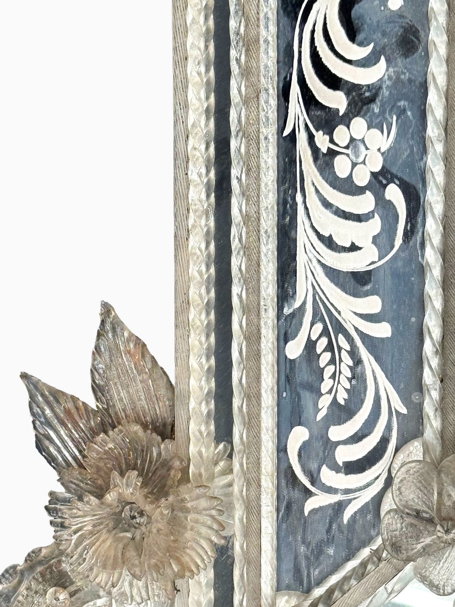 Murano Glass Mirror - First Half Of The 20th Century.-photo-4