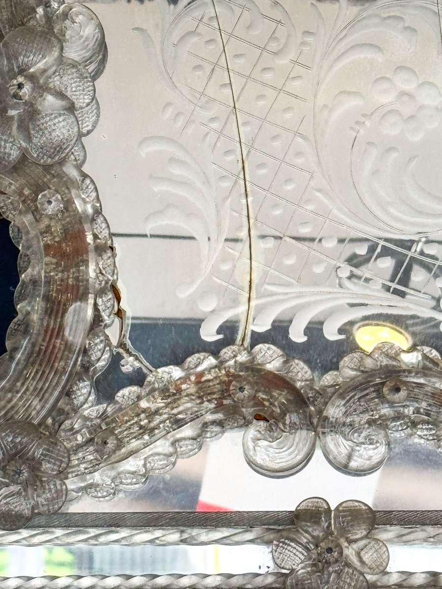 Murano Glass Mirror - First Half Of The 20th Century.-photo-1