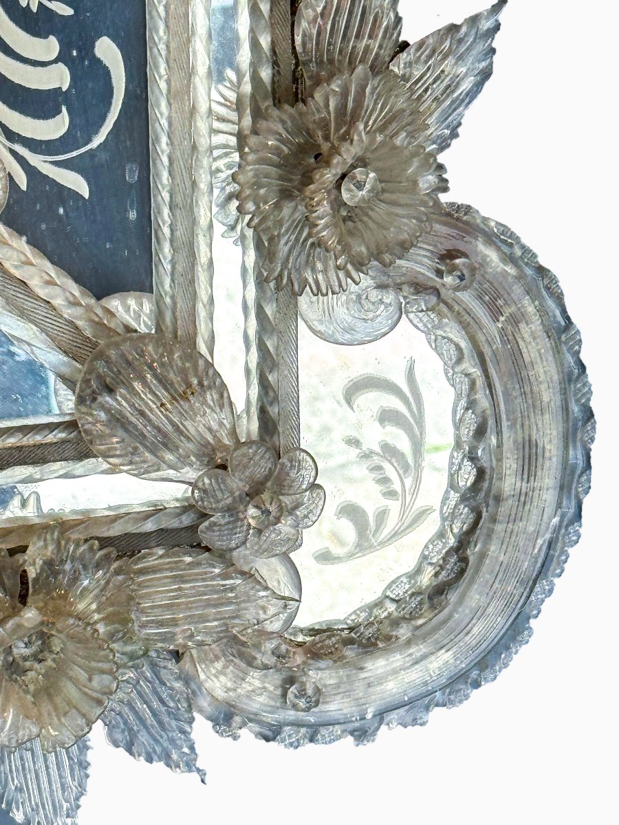 Murano Glass Mirror - First Half Of The 20th Century.-photo-5