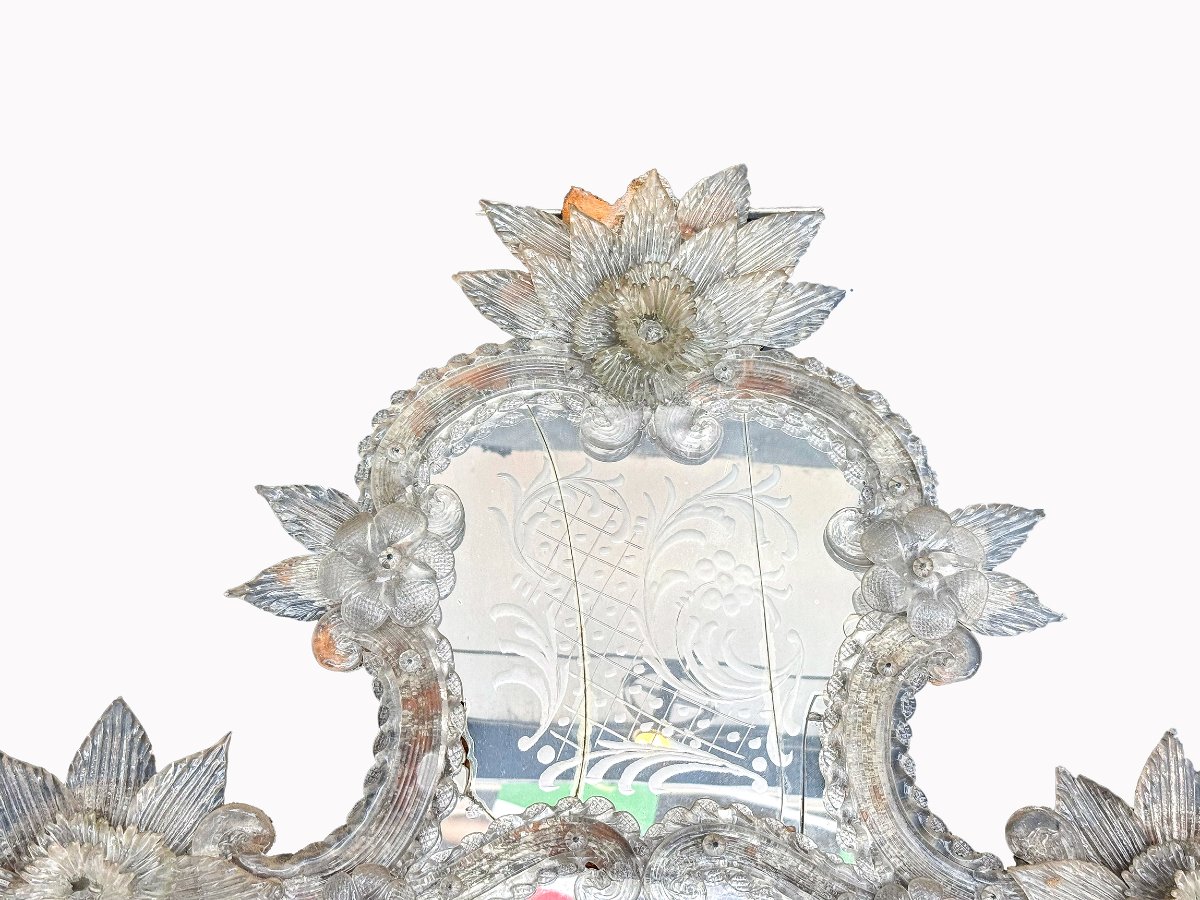 Murano Glass Mirror - First Half Of The 20th Century.-photo-8