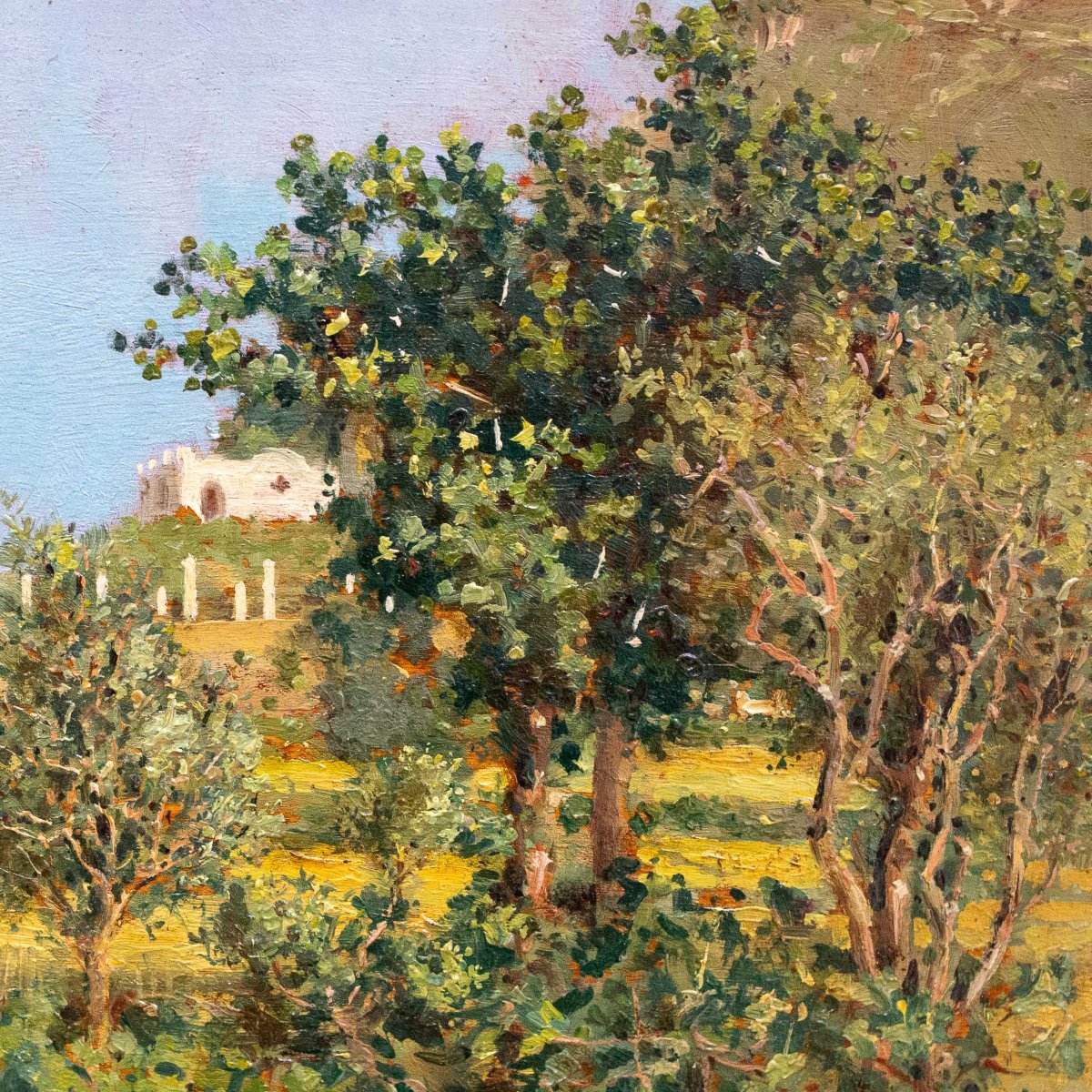 Ciro Denza, Series Of Four Coastal Views And Landscapes, Oil On Panel, Late 19th - Early 20th -photo-4