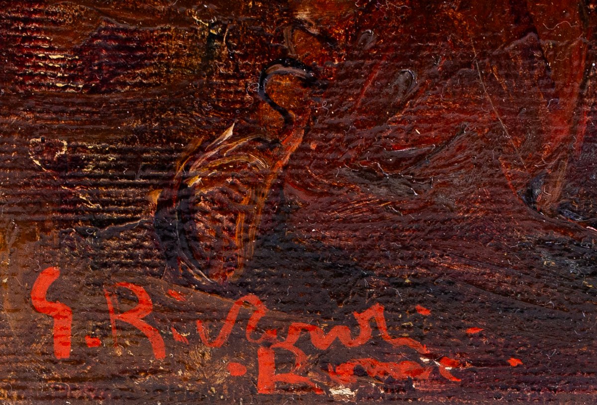 Giuseppe Rivaroli, "Scène mythologique", huile sur toile, signée, époque 1900-photo-2