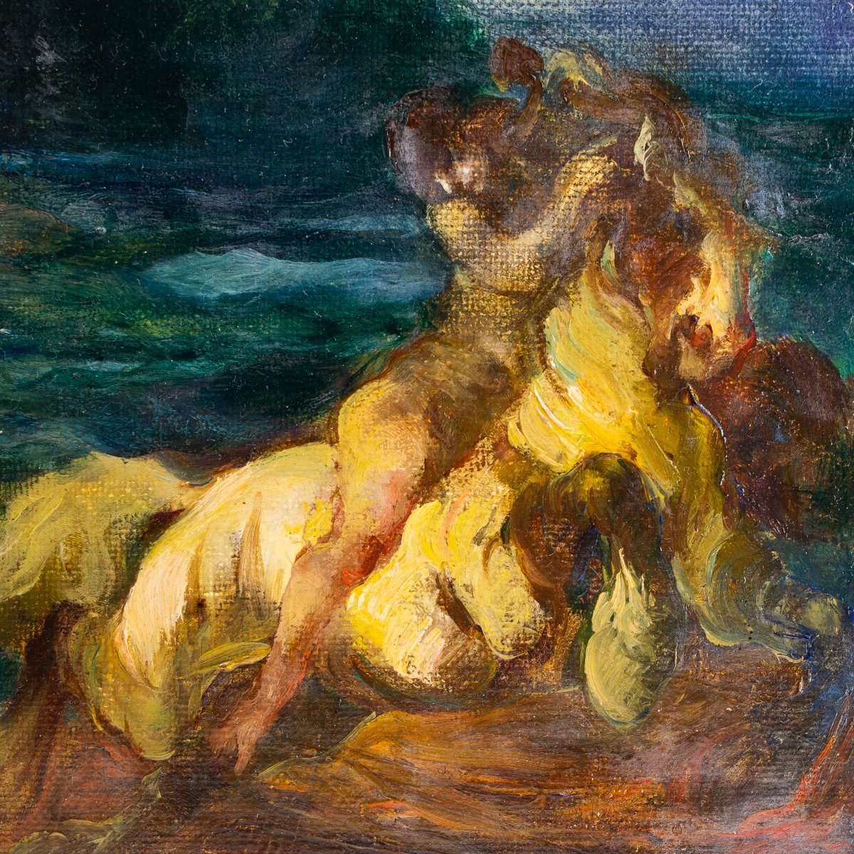 Giuseppe Rivaroli, "Scène mythologique", huile sur toile, signée, époque 1900-photo-6