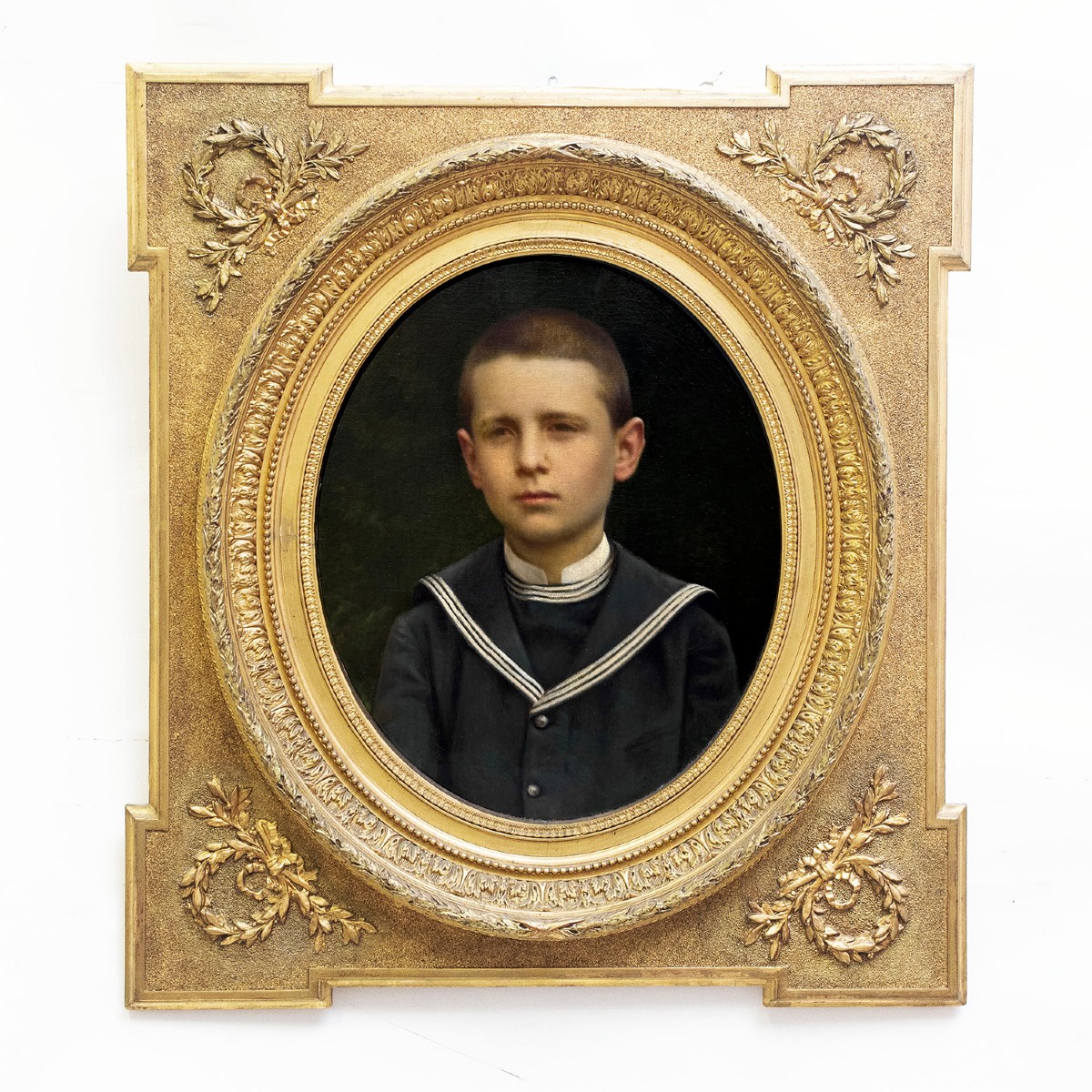 Portrait Of A Young Man, Oil On Canvas, Epoch Late 19th Century