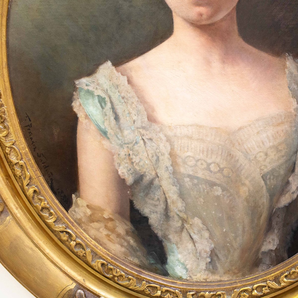 Félix Pescador y Saldaña, "Marie de la Rochemacé", signé, 1888, huile sur toile-photo-2