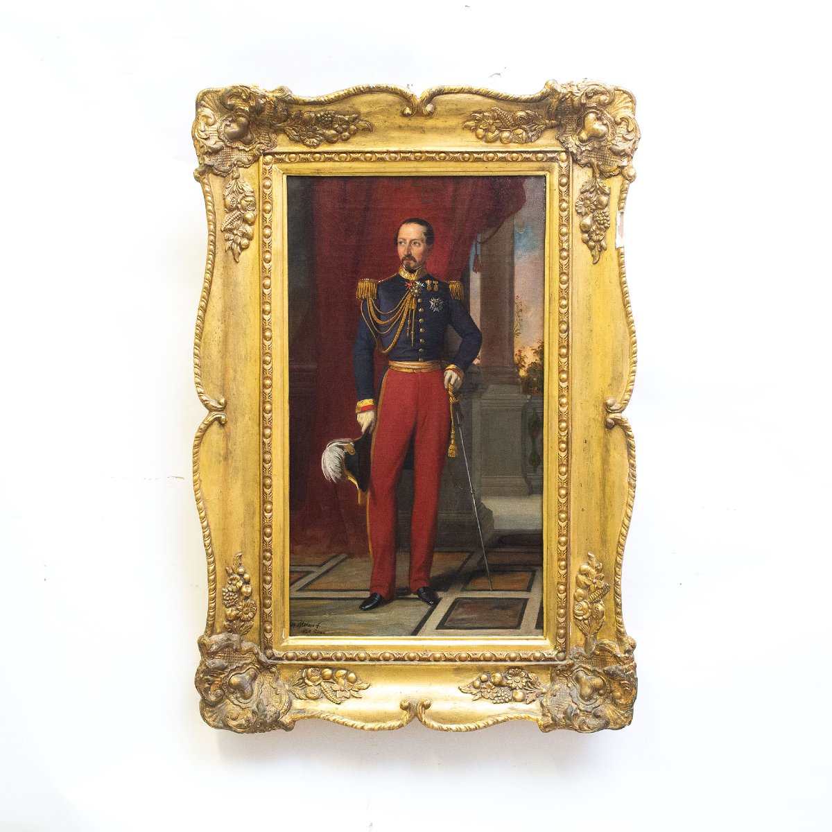 Vincenzo Morani, « Napoléon III », huile sur toile, signée, 1840-photo-2