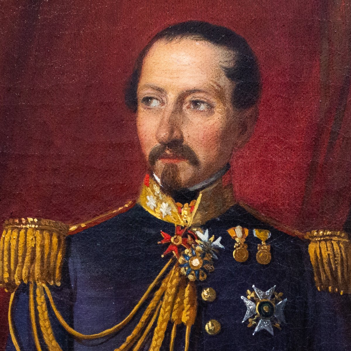 Vincenzo Morani, « Napoléon III », huile sur toile, signée, 1840-photo-3