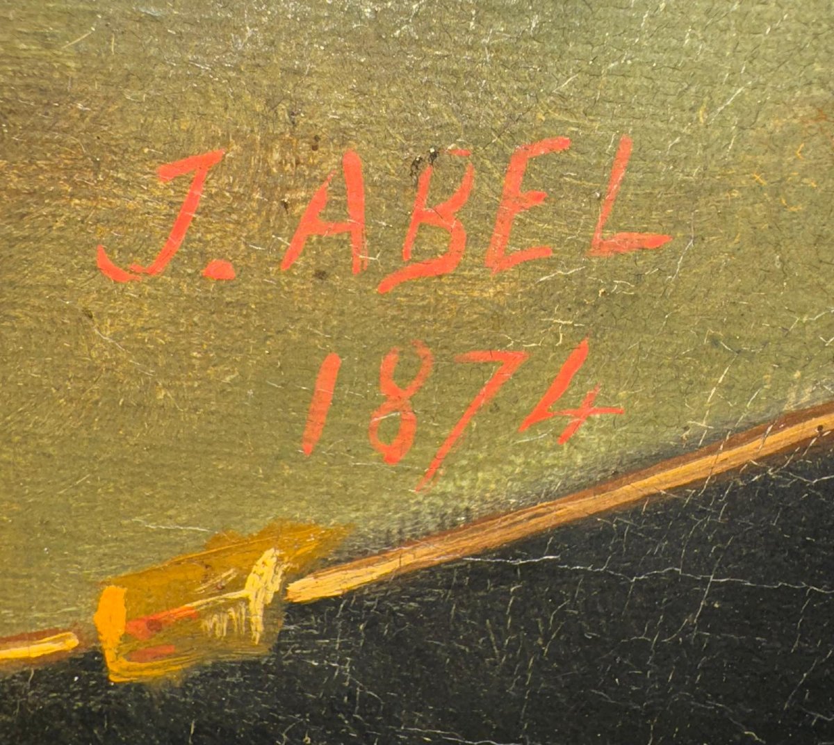 J. Abel, “portrait Of An Officer Of The Legion Of Honor,” Signed, Oil On Canvas, 1870-photo-3