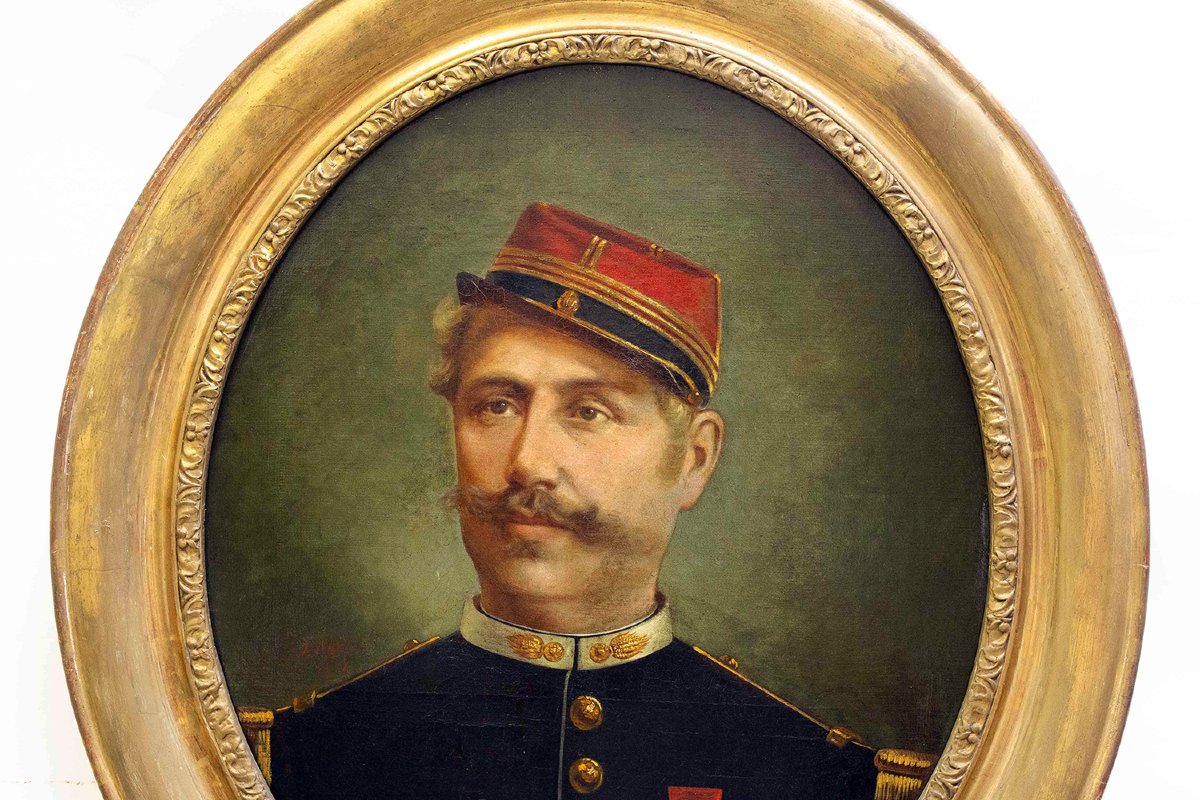 J. Abel, “portrait Of An Officer Of The Legion Of Honor,” Signed, Oil On Canvas, 1870-photo-4