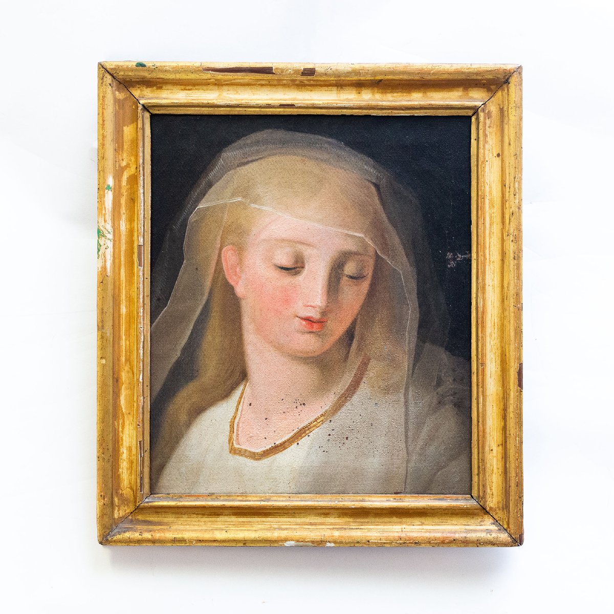 “the Virgin Mary,” Oil On Canvas, 19th Century-photo-3