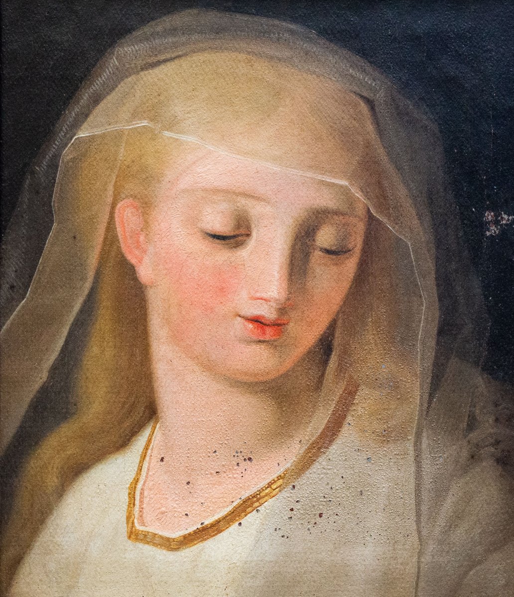 “the Virgin Mary,” Oil On Canvas, 19th Century-photo-1