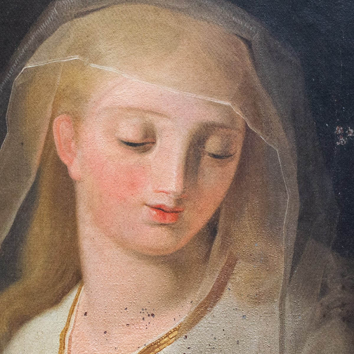 “the Virgin Mary,” Oil On Canvas, 19th Century-photo-2