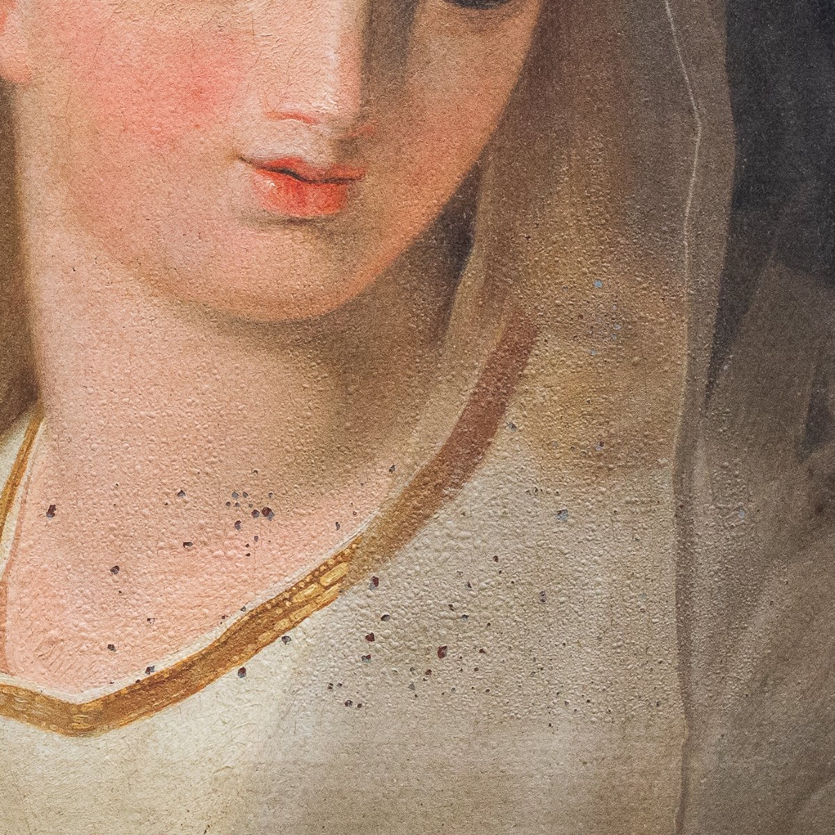 “the Virgin Mary,” Oil On Canvas, 19th Century-photo-3