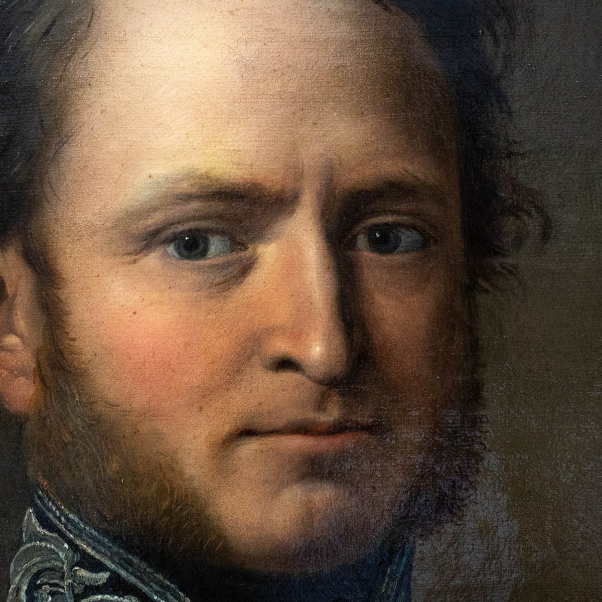 “gentleman With Papal Honors,” Oil On Canvas, 19th Century-photo-4