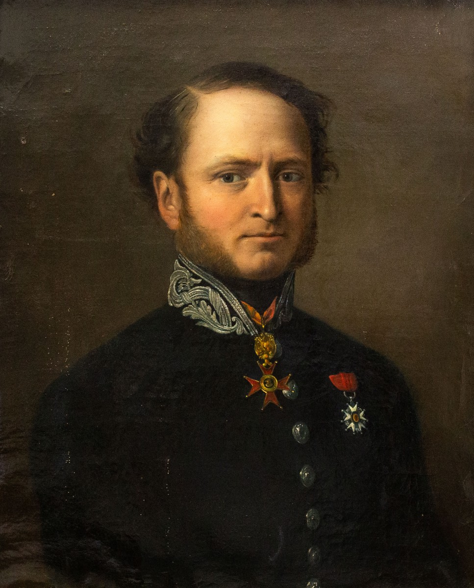 “gentleman With Papal Honors,” Oil On Canvas, 19th Century