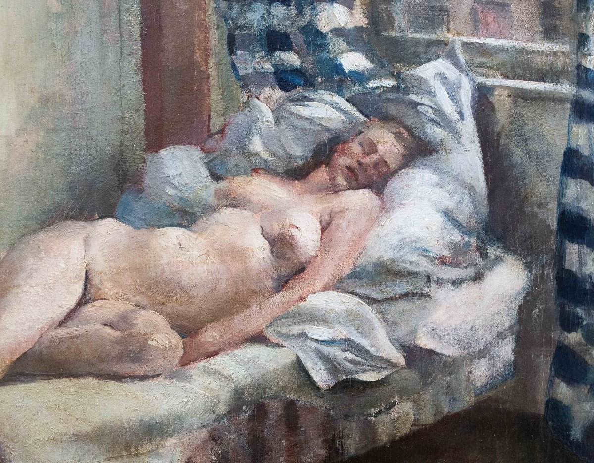 Andrea Gastaldi, “nude Woman,” Oil On Canvas, Signed, 19th Century-photo-1