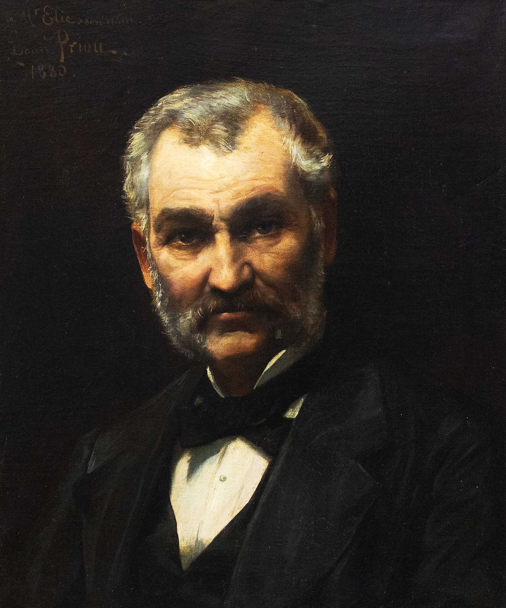 Louis Priou, “mr Elie,” Oil On Canvas, 1880-photo-2