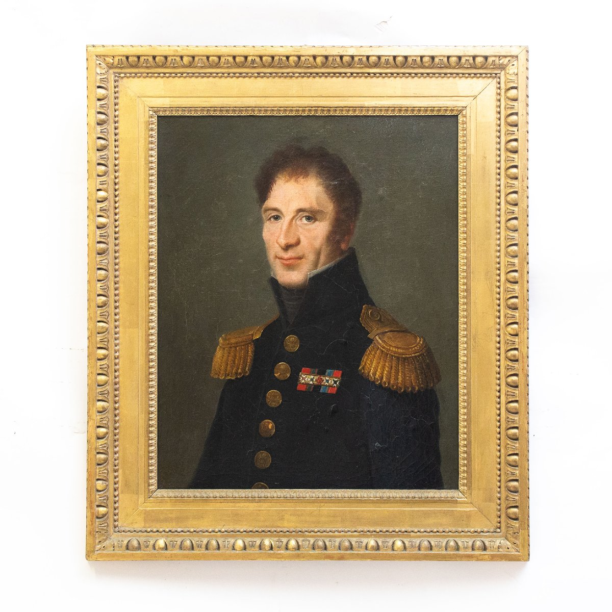 “portrait Of An Imperial Navy Officer,” Oil On Canvas, 19th Century-photo-2