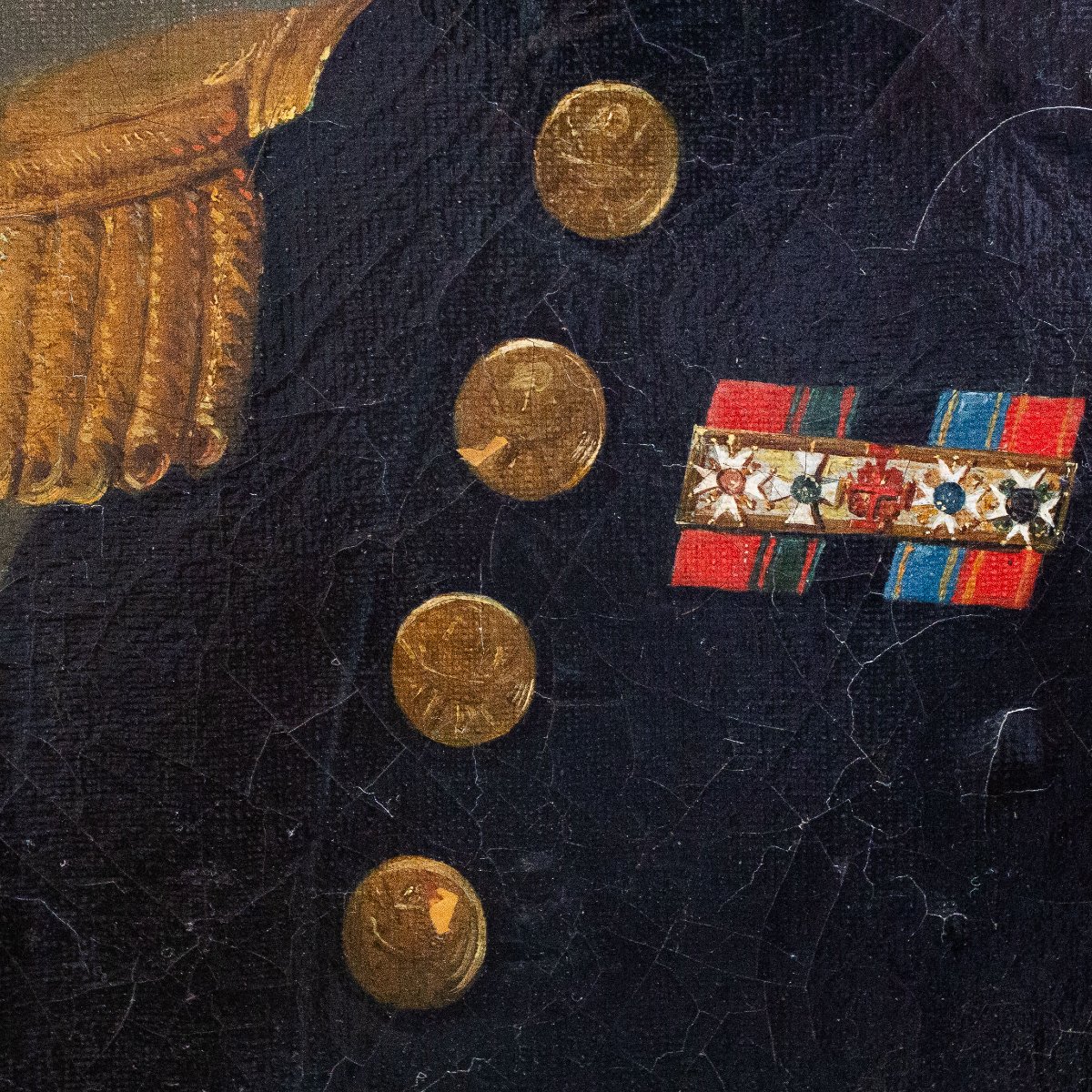 “portrait Of An Imperial Navy Officer,” Oil On Canvas, 19th Century-photo-2