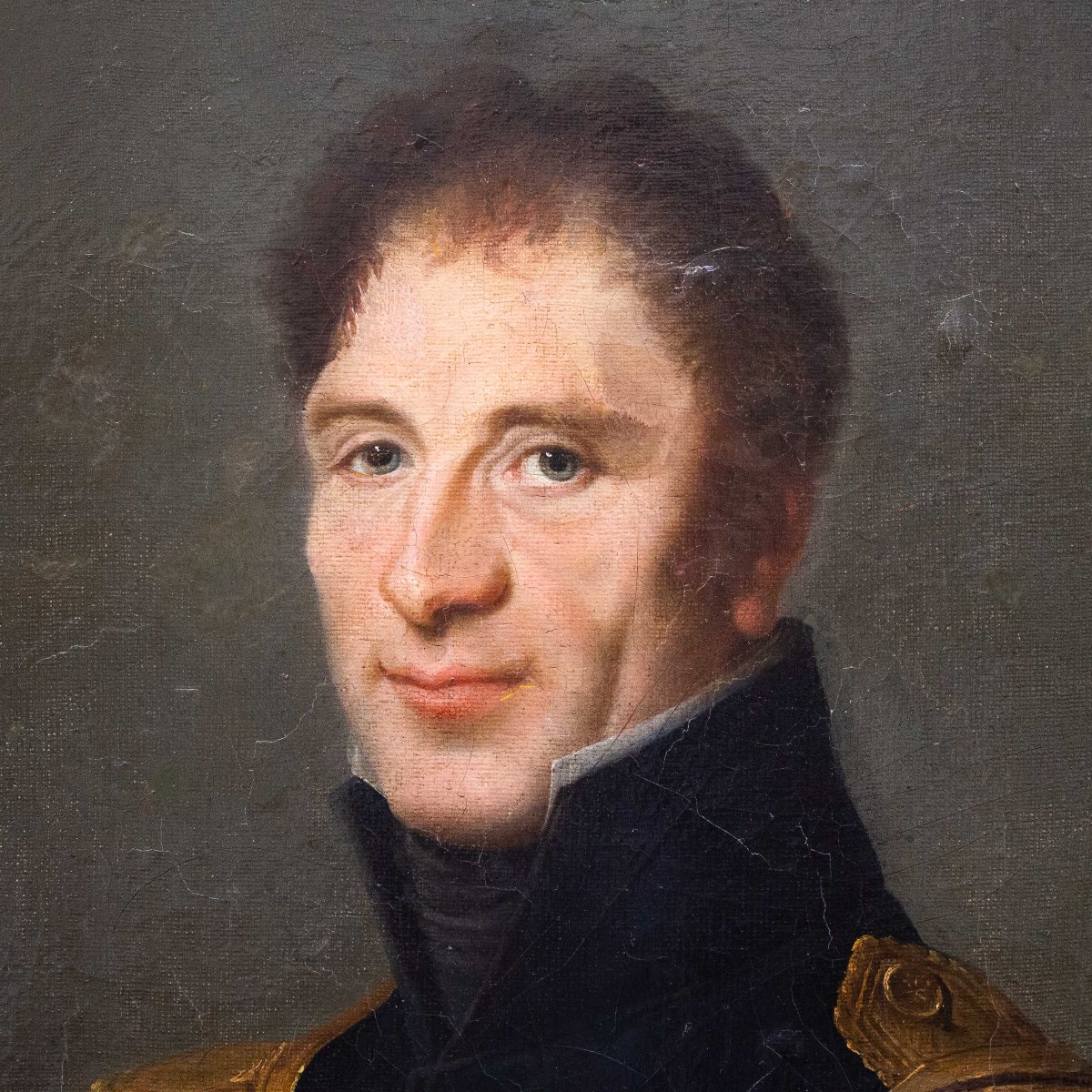 “portrait Of An Imperial Navy Officer,” Oil On Canvas, 19th Century-photo-4