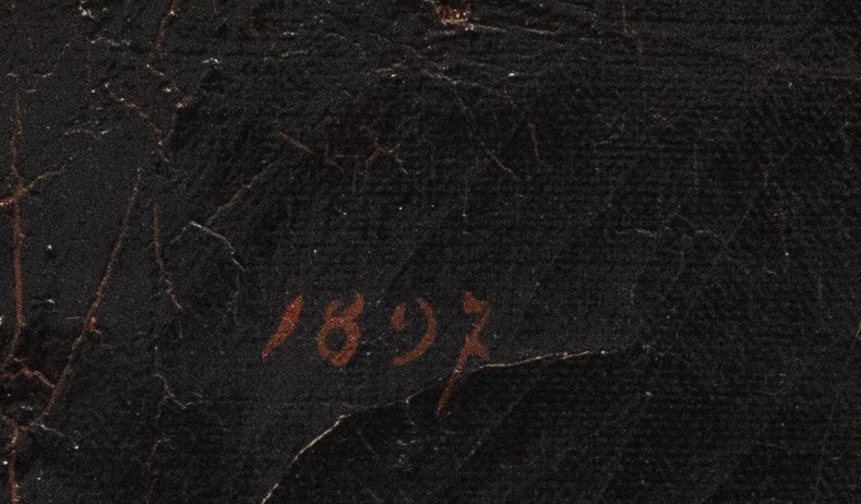Louis Hierle, « Portrait d'un officier du 19e régiment », huile sur toile, signé, 1897-photo-4