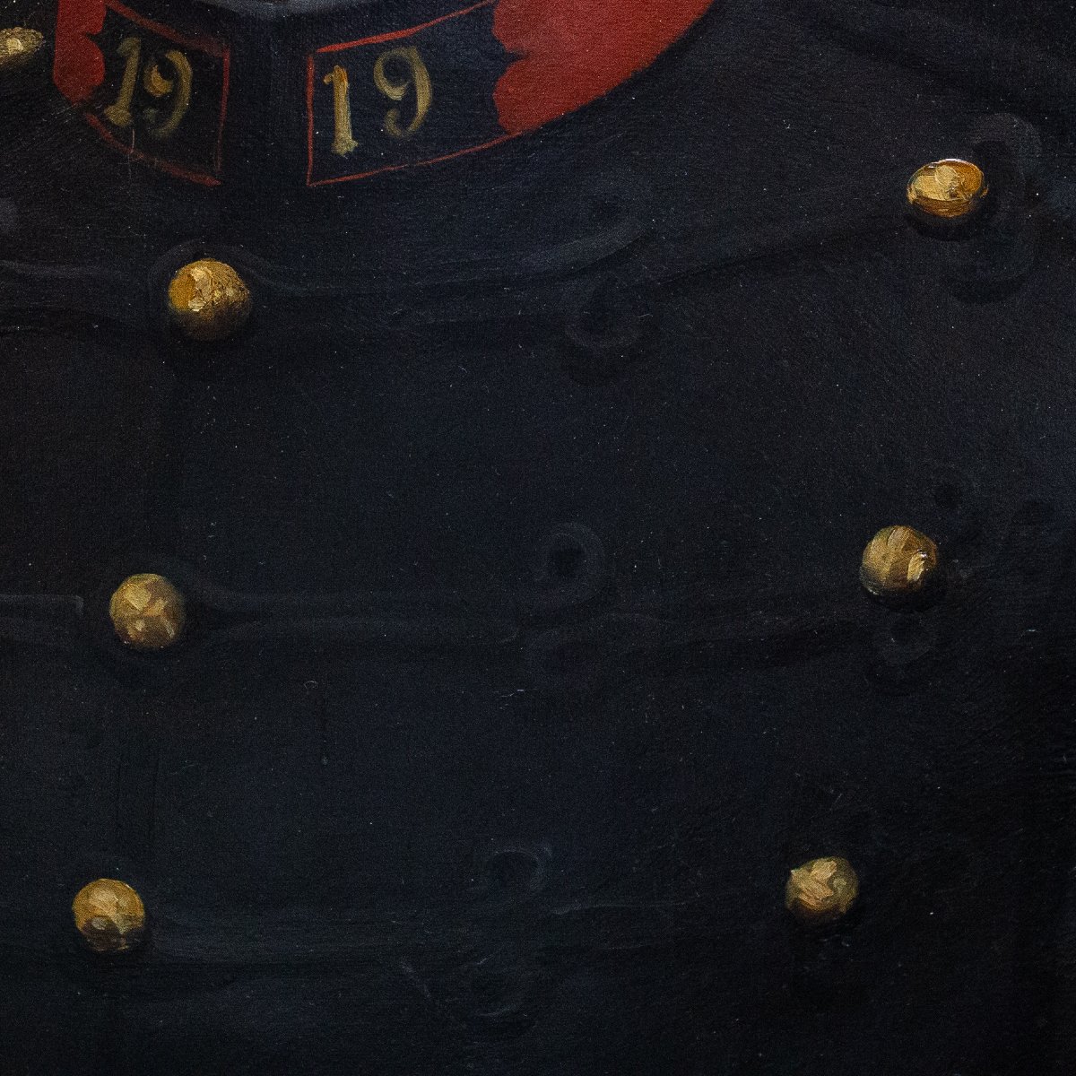 Louis Hierle, « Portrait d'un officier du 19e régiment », huile sur toile, signé, 1897-photo-2