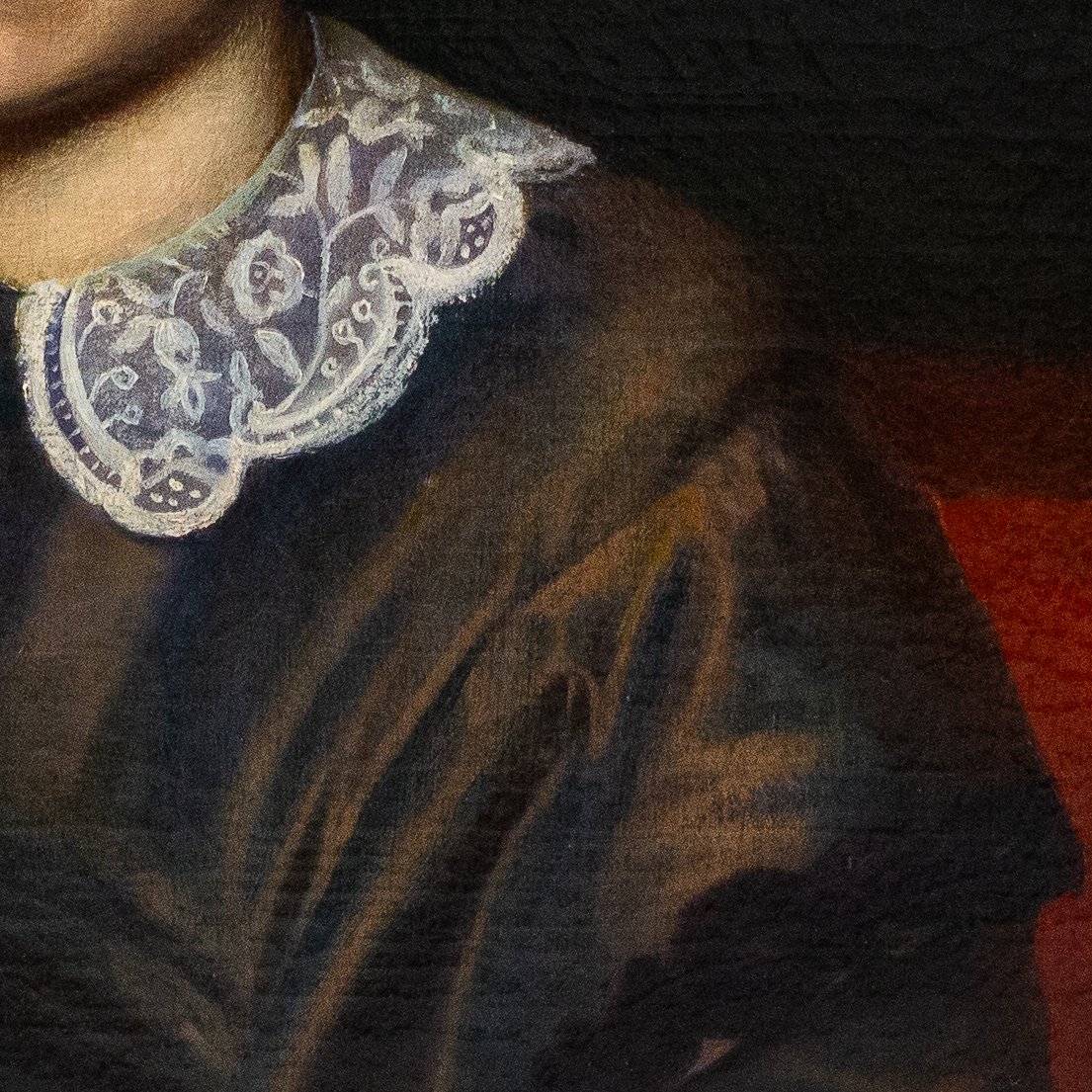 “portrait Of A Noble Lady,” Oil On Canvas, 19th Century-photo-2