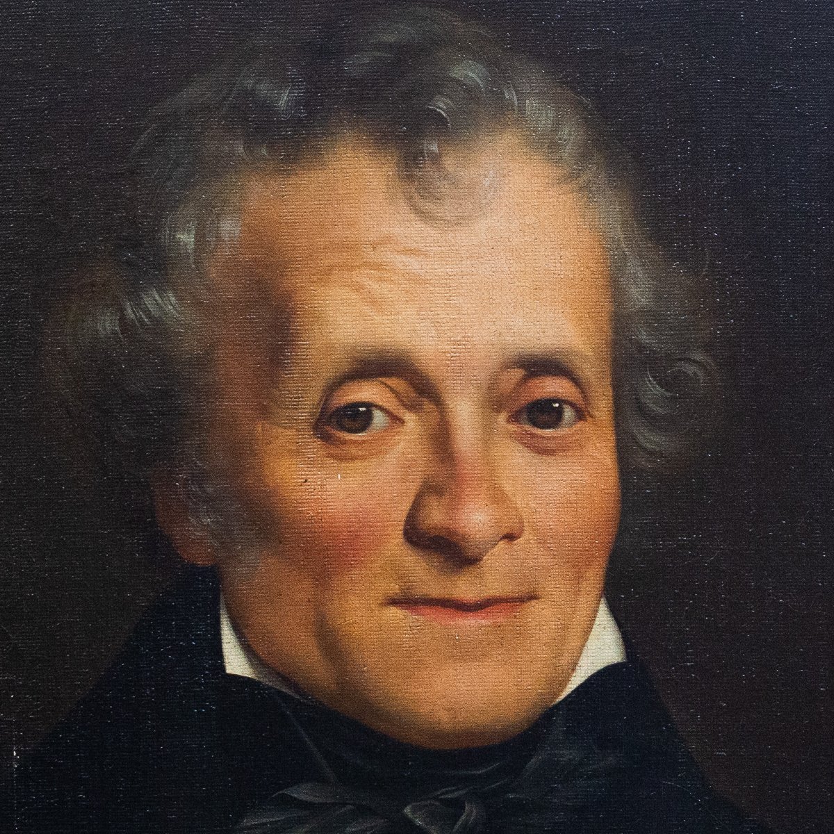 “portrait Of A Bourgeois Gentleman,” Oil On Canvas, 19th Century-photo-2