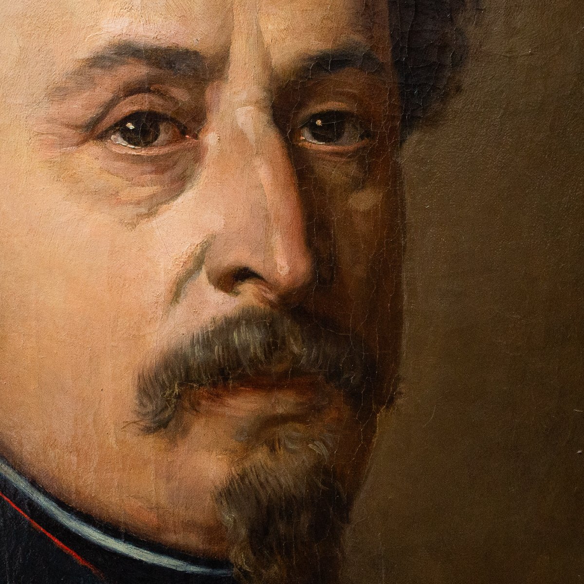 Alfred Guillard, “portrait Of An Officer,” Oil On Canvas, Signed, 1855-photo-4