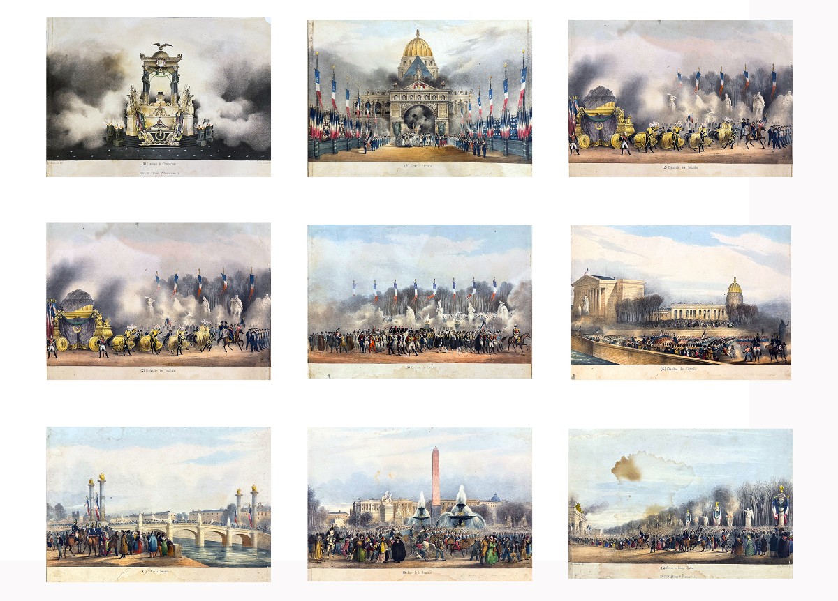 “translation Du Corps De Napoléon”, Watercolored Lithographs, 1840
