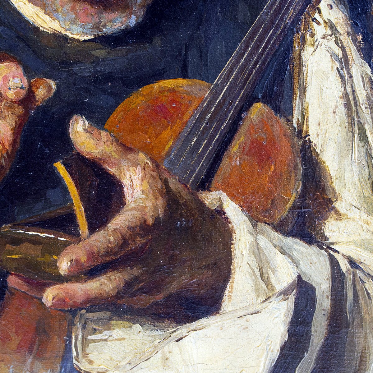 Ciro Denza, « Portrait de Luigi Denza », huile sur toile, signé, 1880-photo-5