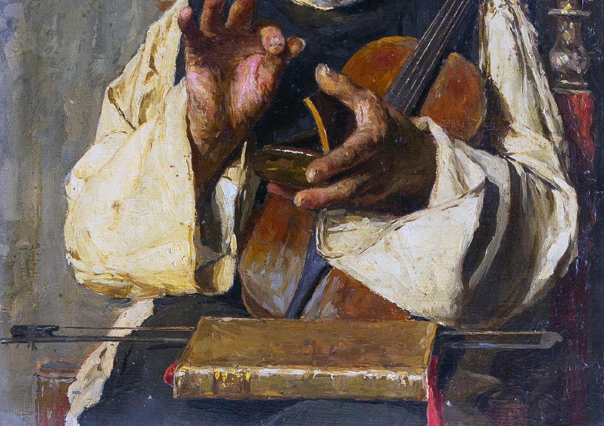 Ciro Denza, « Portrait de Luigi Denza », huile sur toile, signé, 1880-photo-7