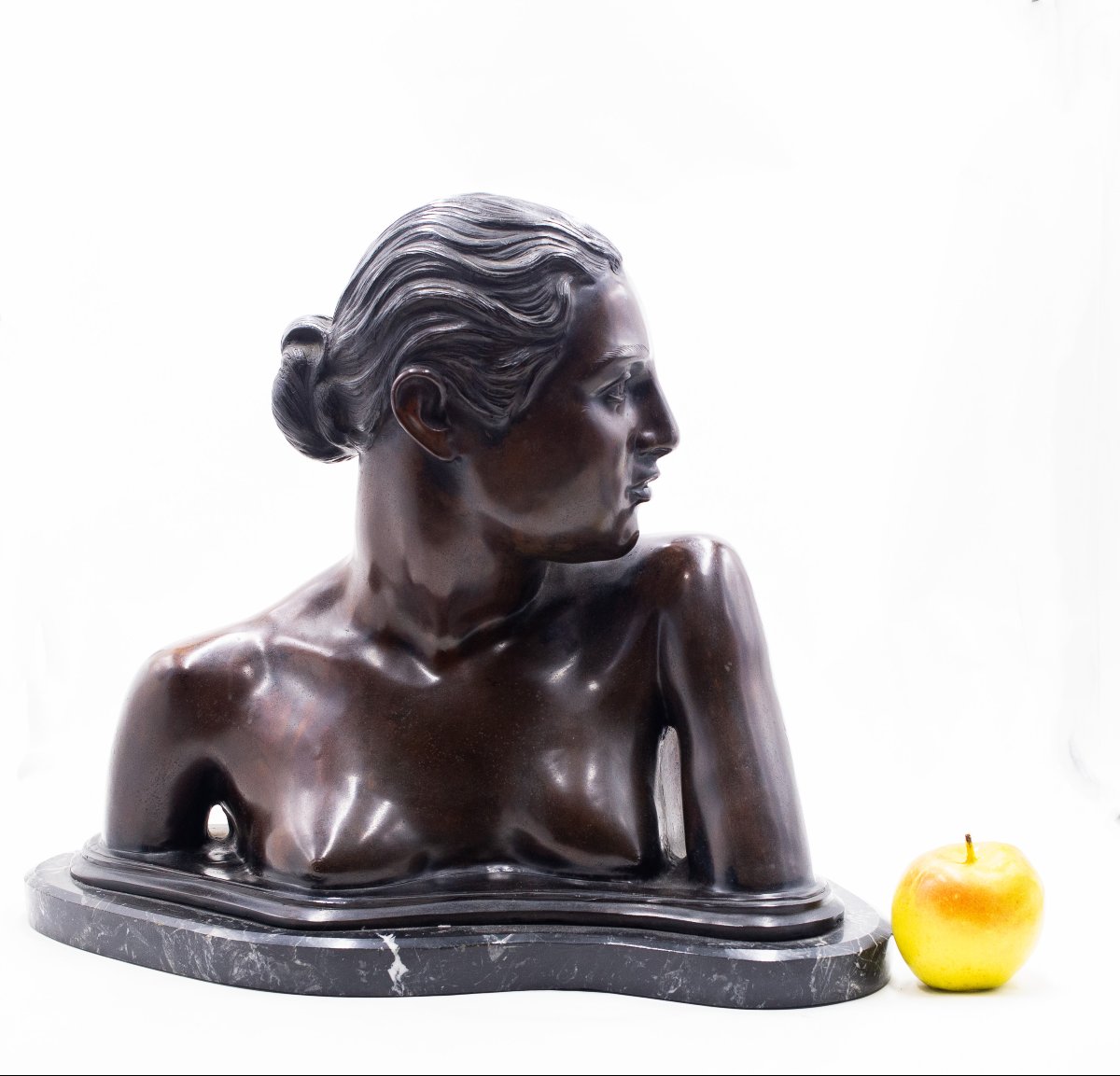Vincenzo Gemito, “bust Of A Neapolitan Girl,” Signed, 1913/1920-photo-2