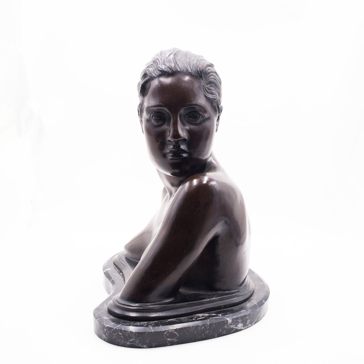 Vincenzo Gemito, “bust Of A Neapolitan Girl,” Signed, 1913/1920-photo-8
